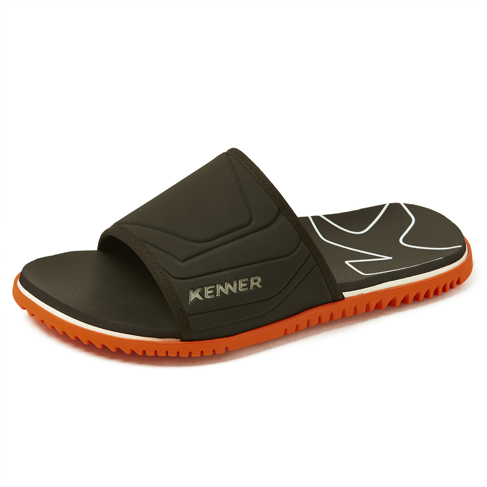 Slide go black and orange sandal