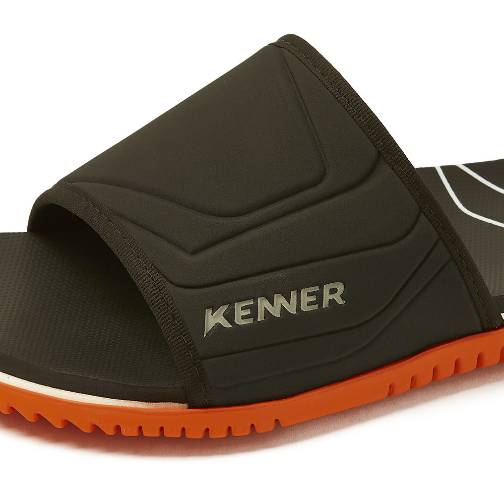 Slide go black and orange sandal